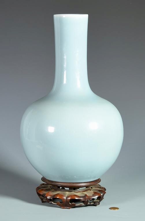 Appraisal: Large Pale Blue Chinese Bottle Form Vase Large Chinese pale