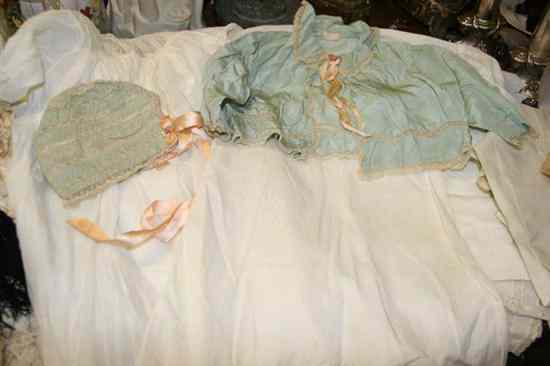 Appraisal: COLLECTION BABY CLOTHES Including christening gown dresses caps silk stockings