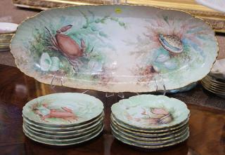 Appraisal: lot of Jean Pouyat Limoges hand painted porcelain seafood service