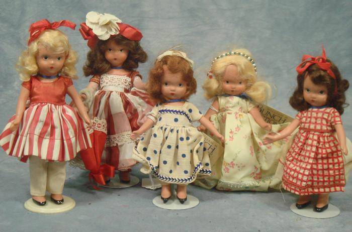 Appraisal: Storybook Doll lot set of bisque dolls painted faces all