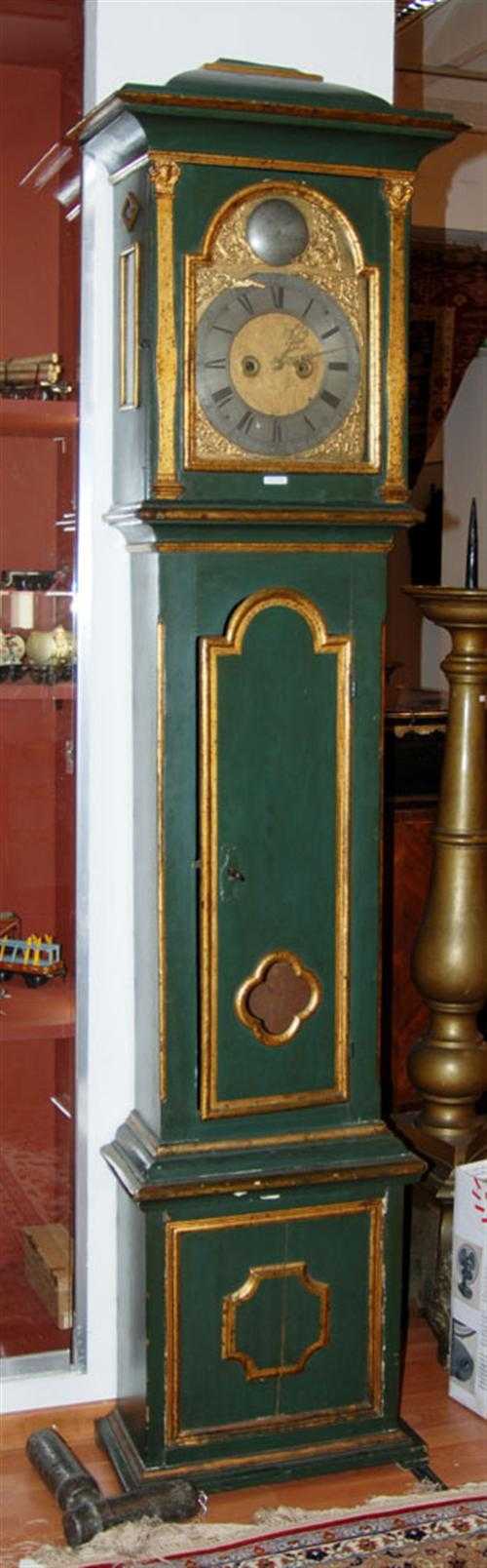 Appraisal: PAINTED LONGCASE CLOCK late Louis XVI the dial signed J