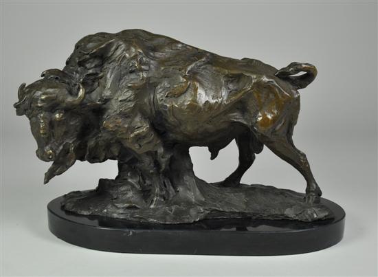 Appraisal: Bronze Male Bison Signed on base 'P J Mane' On