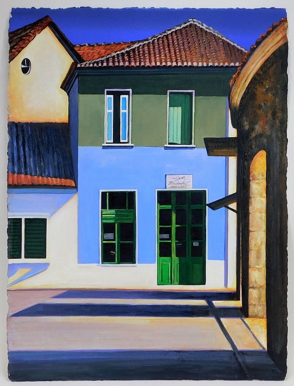 Appraisal: Igor Medvedev Architectural Doorway Painting United States Germany Russia -