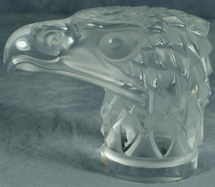 Appraisal: Lalique eagle head paperweight no damage Estimate -