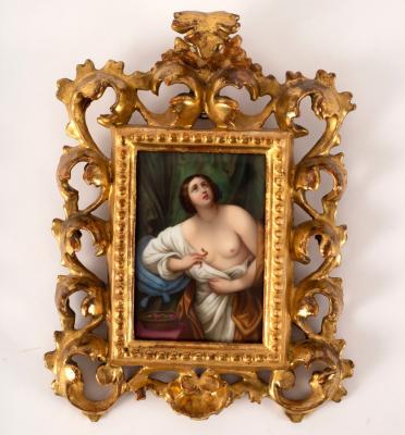 Appraisal: After Guido Reni The Death of Cleopatra porcelain plaque semi-clad