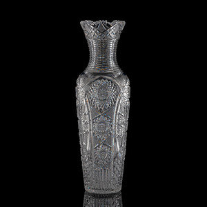 Appraisal: A Brilliant-Period Cut Glass Baluster Vase with Hobstars Height inches