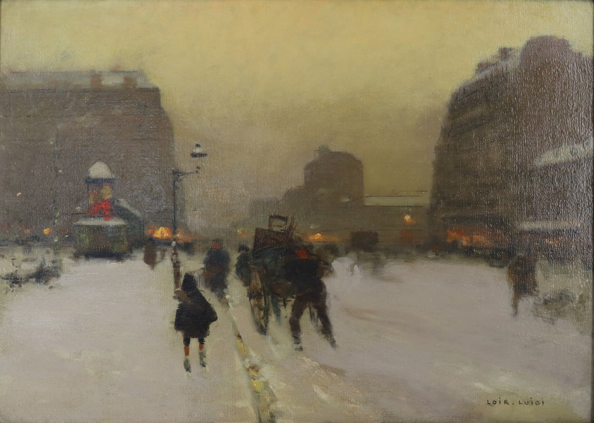 Appraisal: LUIGI LOIR FRANCE - Dusk street scene Oil on canvas