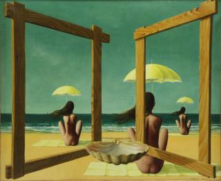 Appraisal: ZEROLO Martin Oil on Canvas Nudes with Umbrellas on the