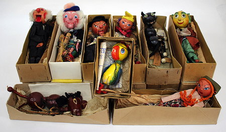 Appraisal: A COLLECTION OF PELHAM PUPPETS eight in brown boxes to