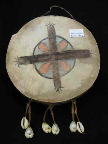 Appraisal: Plains Indian Hand Drum hide covered painted over wooden frame