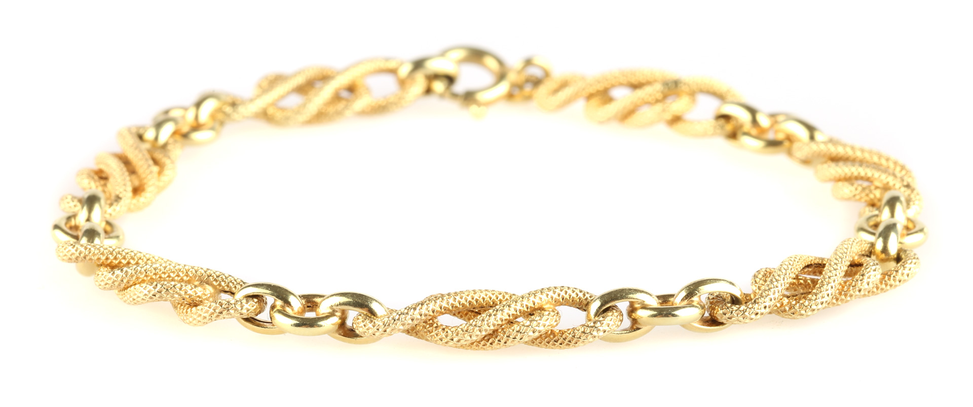 Appraisal: An Italian Gold Bracelet K intertwining link bracelet L Wt