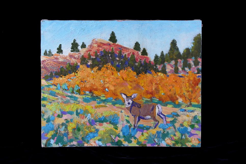 Appraisal: Original Oil on Canvas Mule Deer Tom Waugh For your