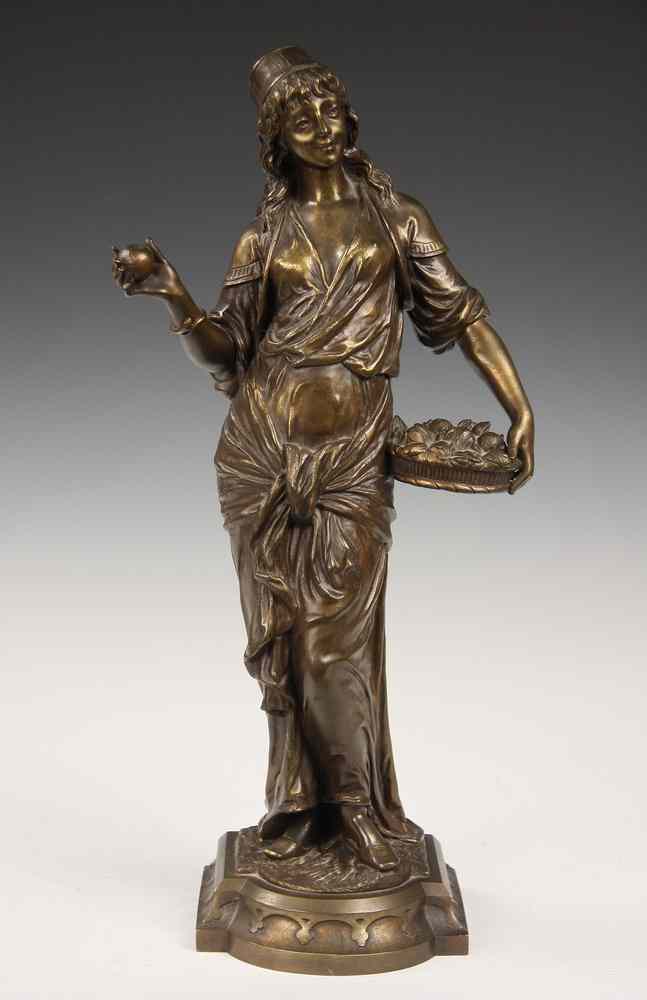 Appraisal: BRONZE STATUE - Moorish Maiden Fruitseller probably French unsigned circa