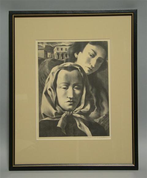 Appraisal: FEDERICO CASTELLON AMERICAN - SISTERS IN A SPANISH LANDSCAPE Lithograph