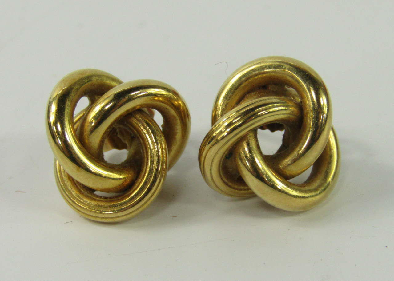 Appraisal: A pair of ct gold rope twist earrings g