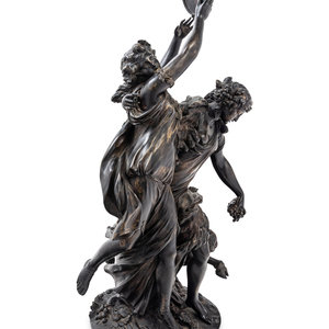 Appraisal: After Claude Michel Clodion th Century Bacchantes bronze inscribed Clodion