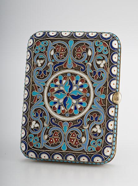 Appraisal: SILVER ENAMEL DECORATED PURSE late th or early th century