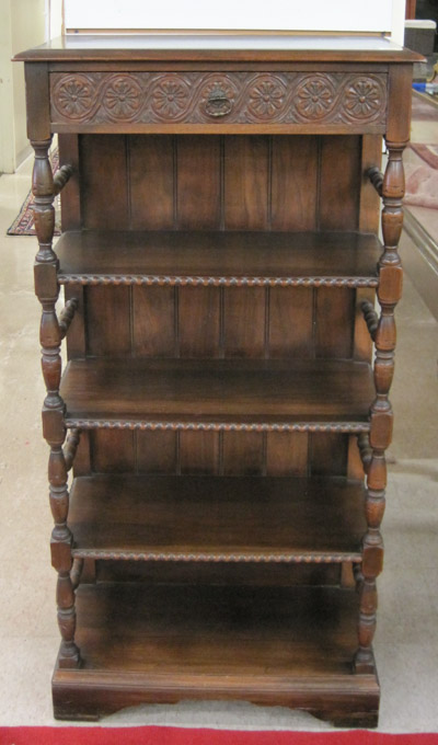 Appraisal: WALNUT OPEN-SHELF BOOKCASE Kittinger Distinctive Furniture Co Buffalo New York