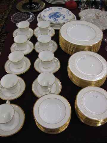 Appraisal: pc Noritake ''White Palace'' China Service for with extras servers