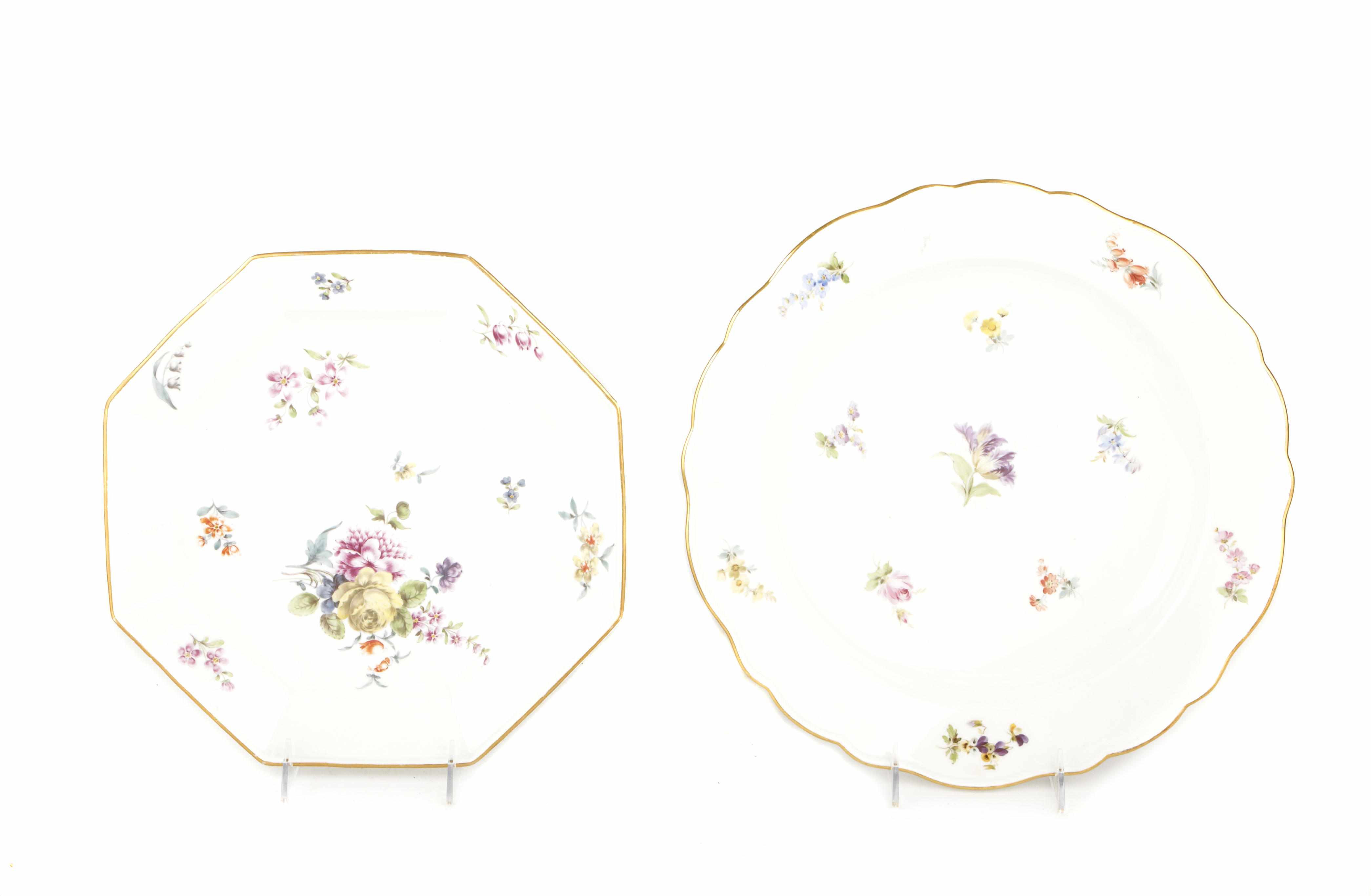 Appraisal: A Meissen porcelain serving dish decorated with floral sprays Together