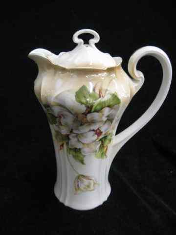 Appraisal: R S Germany Porcelain Chocolate Pot fine floral '' tall