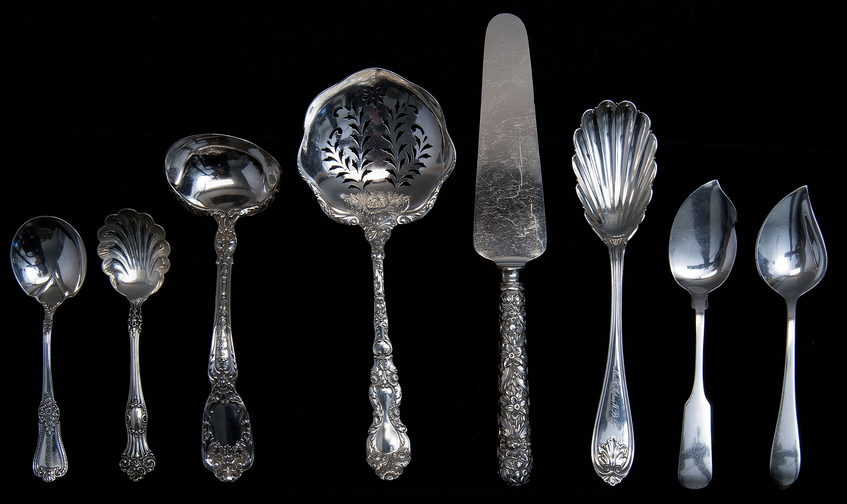 Appraisal: EIGHT PIECES OF AMERICAN SILVER FLATWARE Mid- th to Mid-