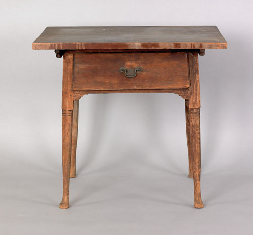 Appraisal: New England Queen Anne pine tavern table ca the rectangular