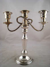 Appraisal: A silver plated three light candelabrum