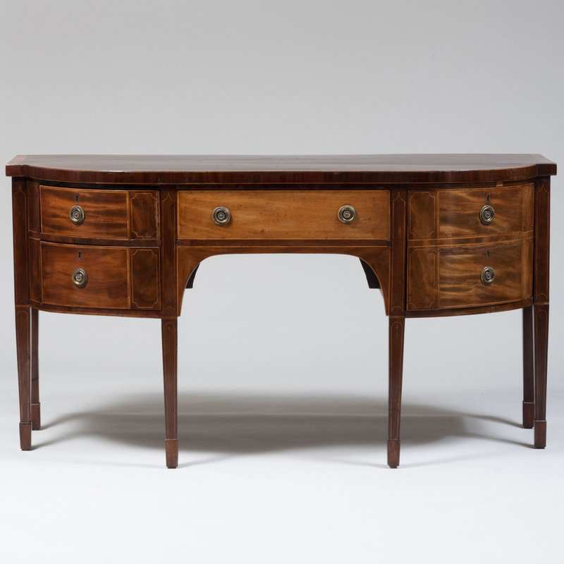 Appraisal: Federal Inlaid Mahogany D-Shaped Sideboard x ft in x in