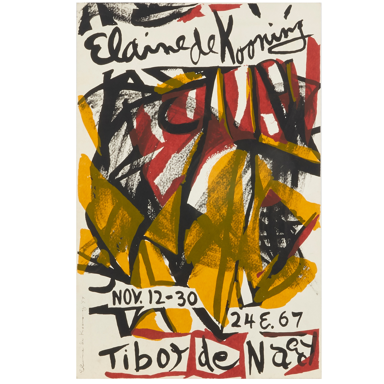 Appraisal: ELAINE DE KOONING SIGNED SCREENPRINT Elaine de Kooning American -