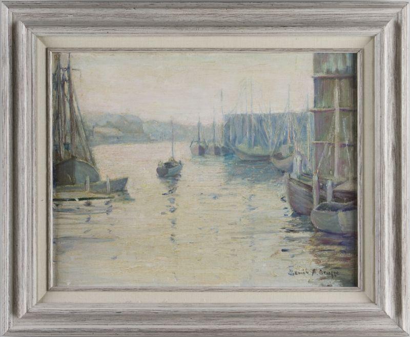 Appraisal: Emile Gruppe MA - Early Morning Harbor oil on canvasboard