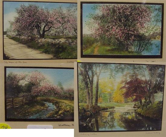 Appraisal: Four Wallace Nutting colored photos all framed under glass The