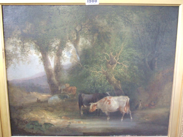 Appraisal: William Shayer - The Watering Place oil on canvas cm