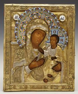 Appraisal: Russian Icon of the Virgin of Smolensk with a gilt