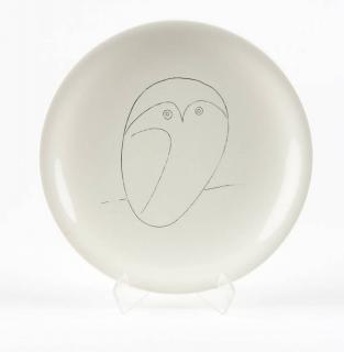 Appraisal: Ceramic plate designed by Pablo Picasso owl Circa s printed