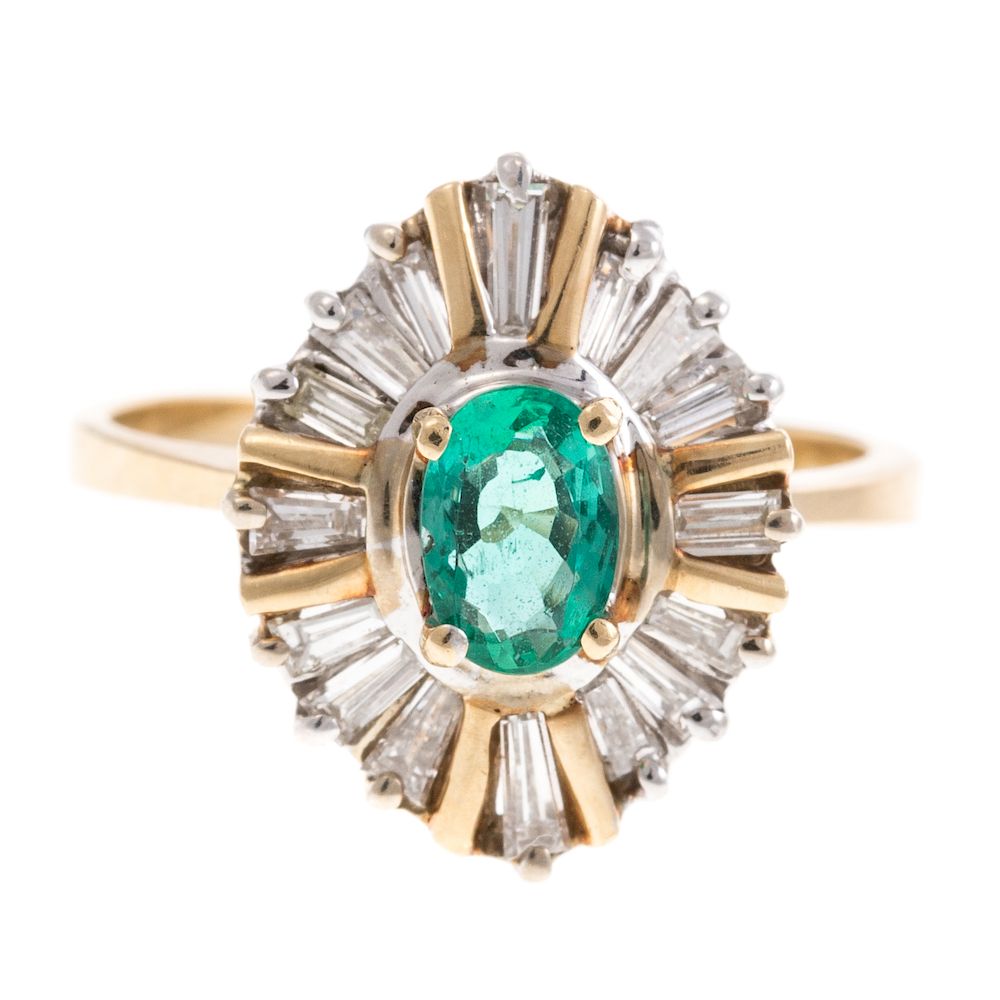 Appraisal: A Ladies Emerald and Diamond Ring in K Gold K