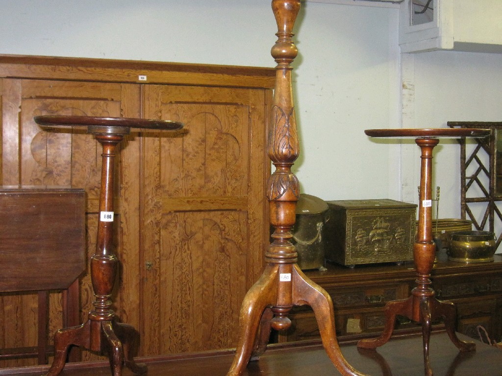 Appraisal: Lot comprising pair of wine tables and a torchere