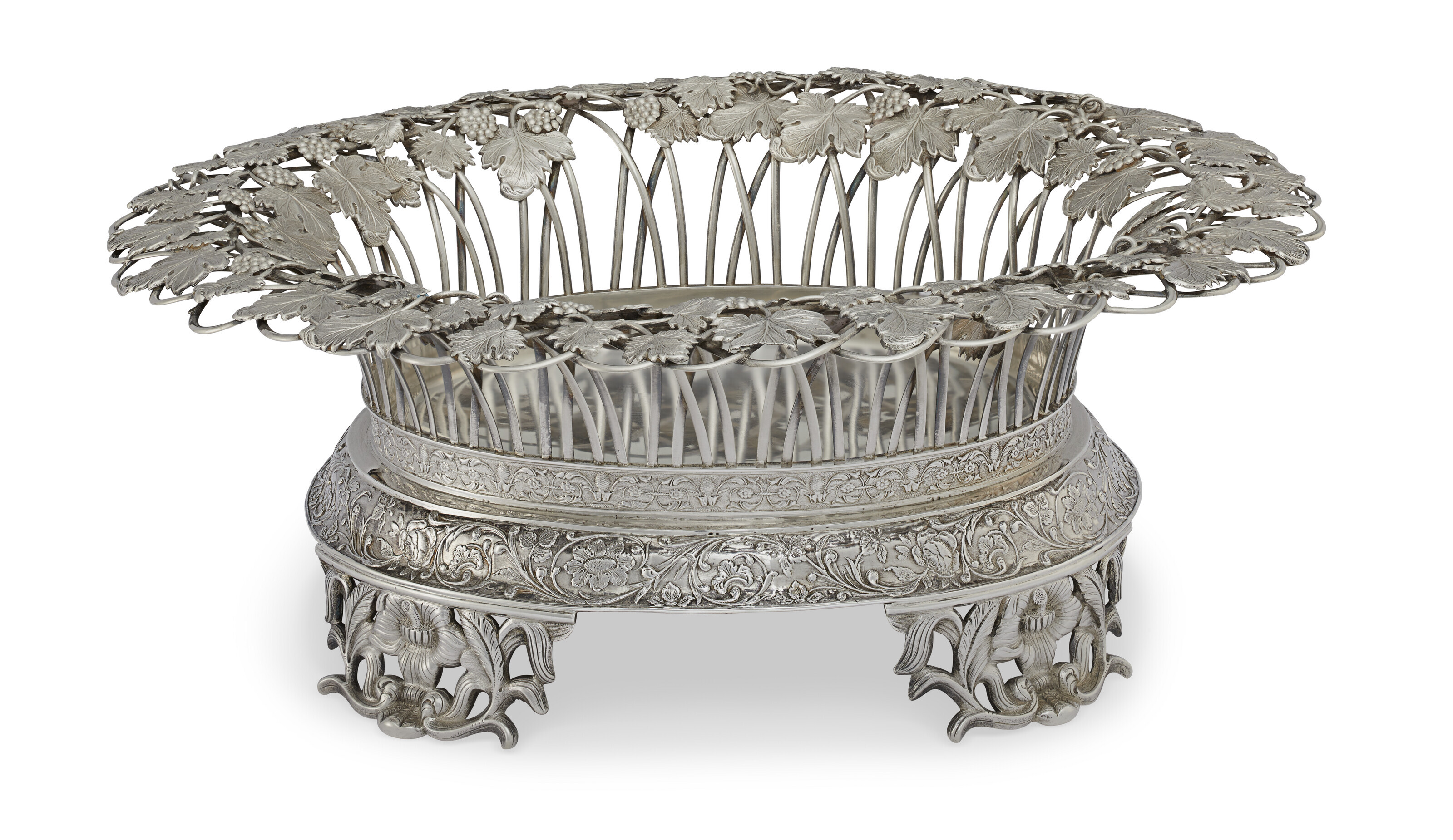 Appraisal: AN AMERICAN SILVER FRUIT BASKET MARK OF WILLIAM GALE NEW