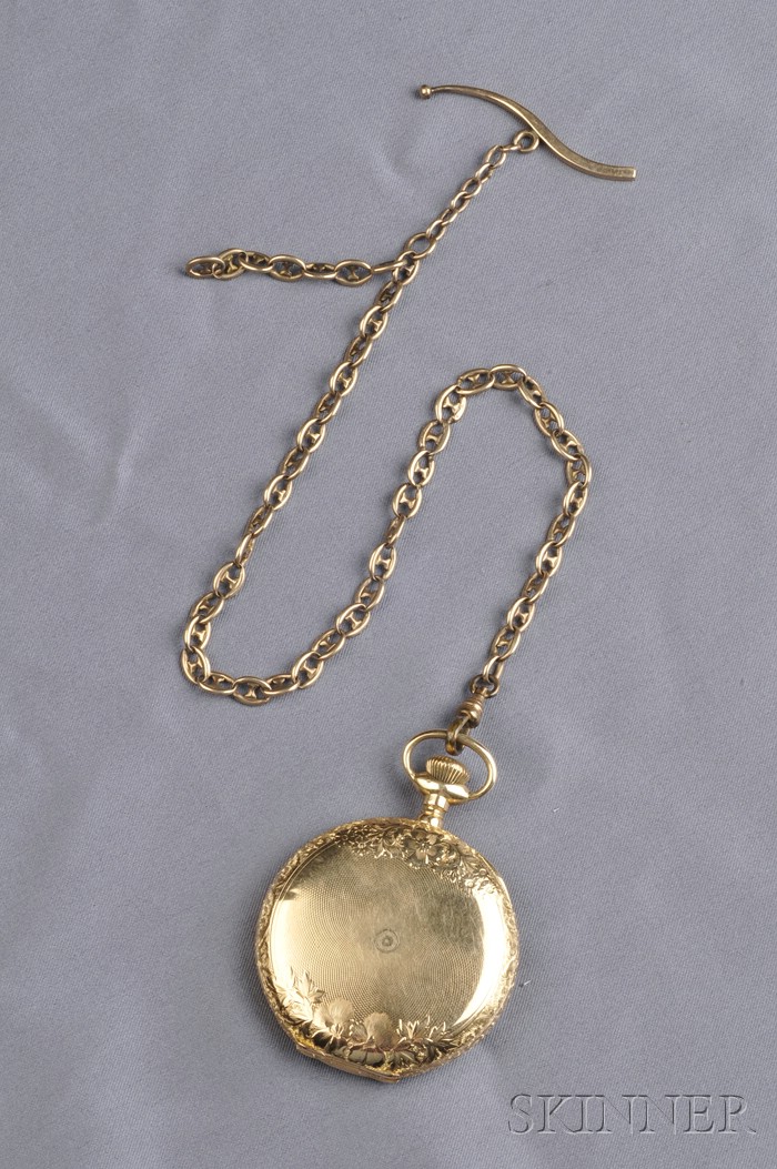 Appraisal: Antique kt Gold Hunting Case Pocket Watch Elgin the white