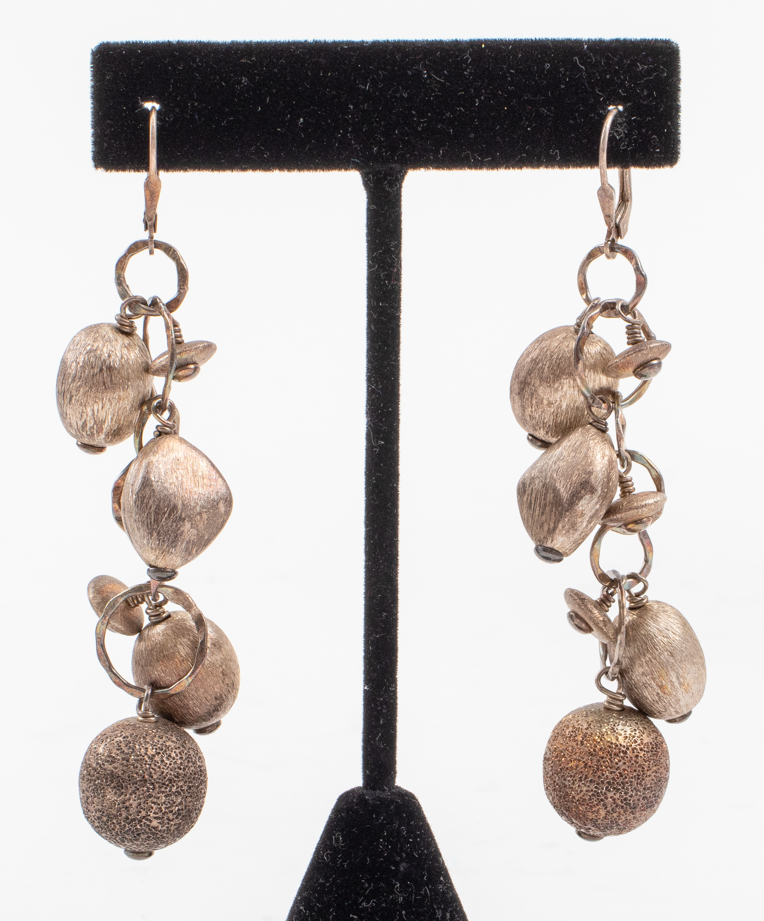 Appraisal: STERLING SILVER HAND-MADE STUDIO EARRINGS Sterling silver hand-made studio earrings