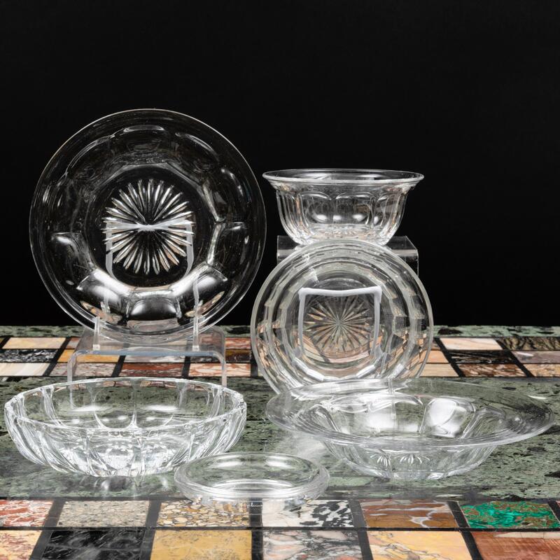 Appraisal: Assembled Group of Glass Tableware Most apparently unmarked Comprising Five