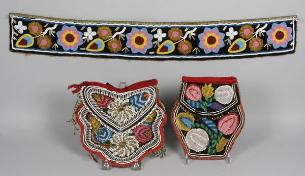 Appraisal: Three th-early th Century Native American beadwork items to include