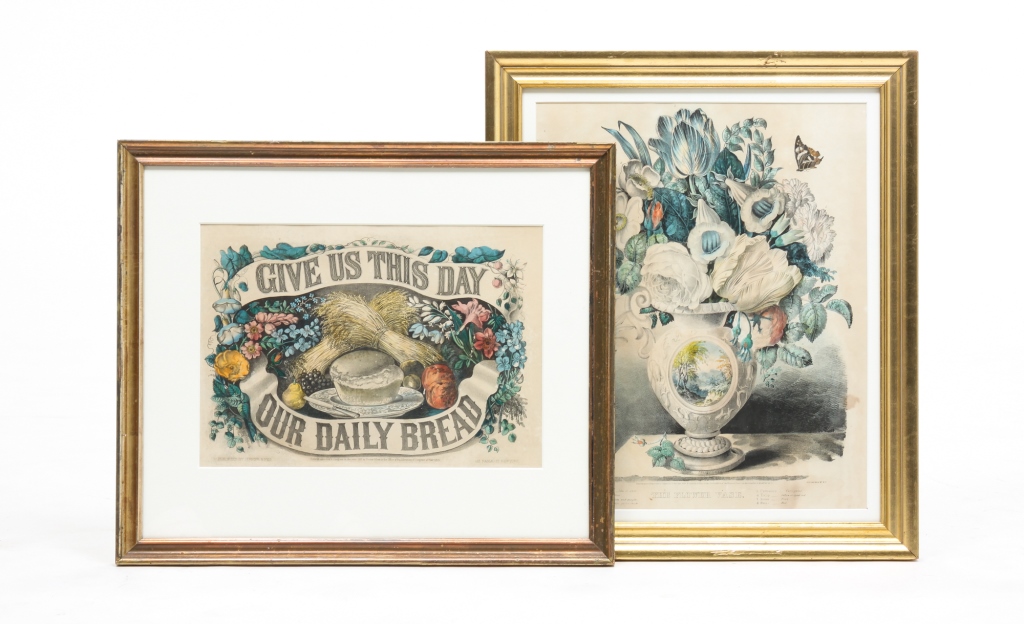 Appraisal: Hand colored lithographs on paper The Flower Vase with passion