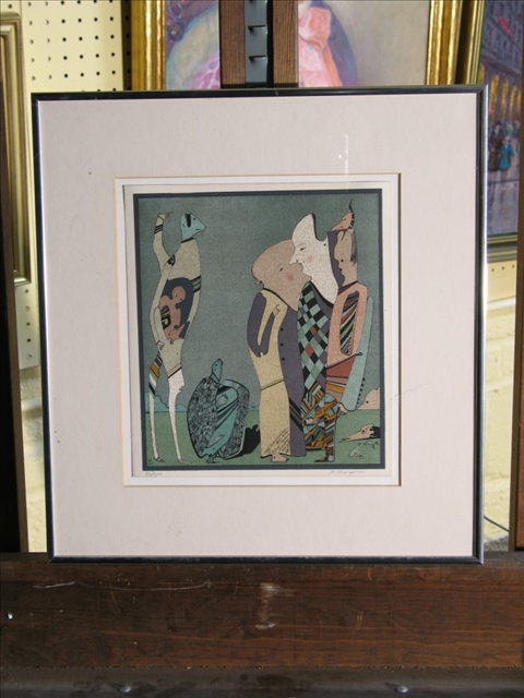 Appraisal: MIHAIL CHEMIAKIN b MASCARADE A ST PETERSBURG Lithograph x in