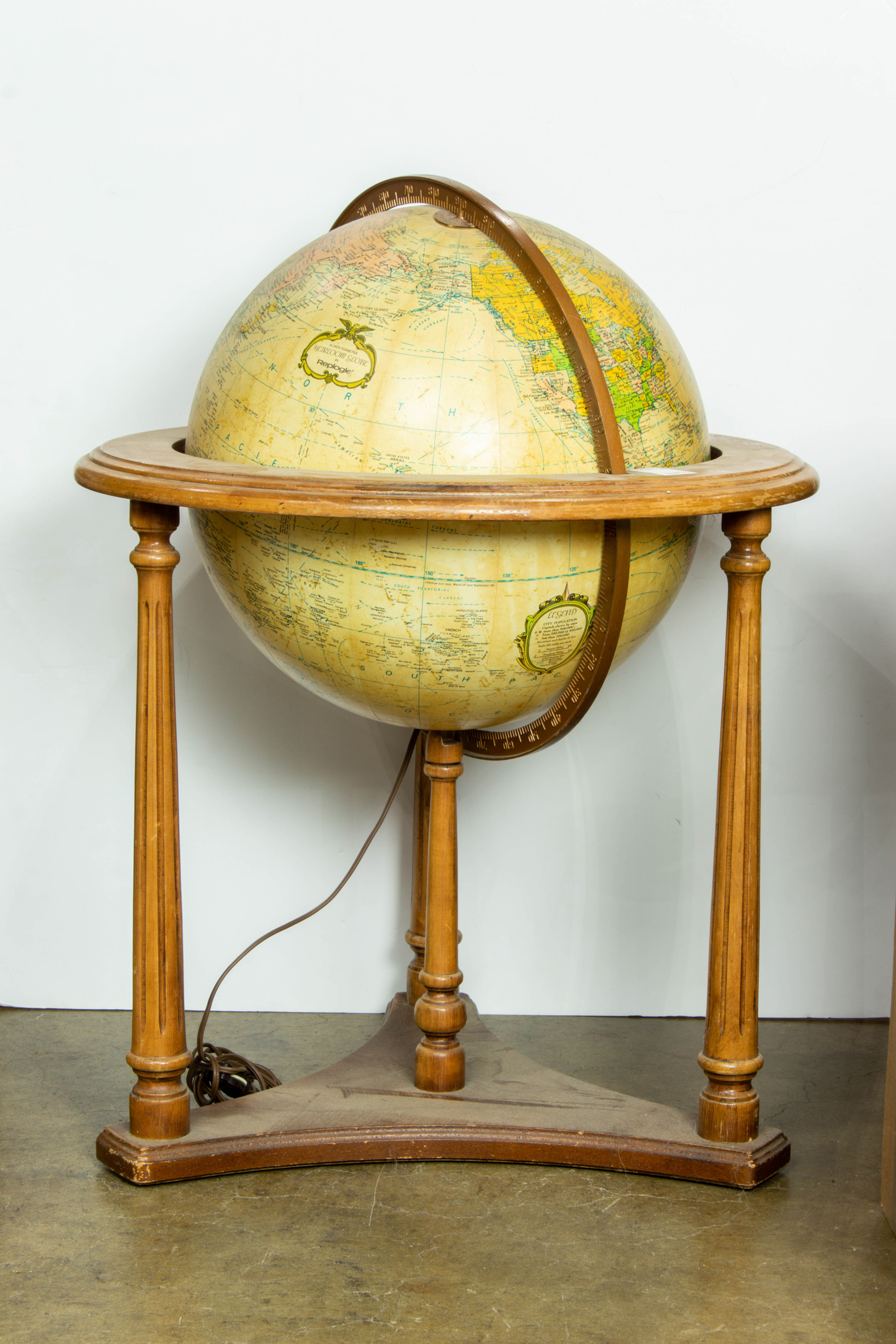 Appraisal: REPOLGE HEIRLOOM GLOBE ON STAND H Repolge Heirloom globe on