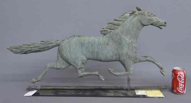 Appraisal: Smuggler type running horse weathervane '' Length '' Ht Base