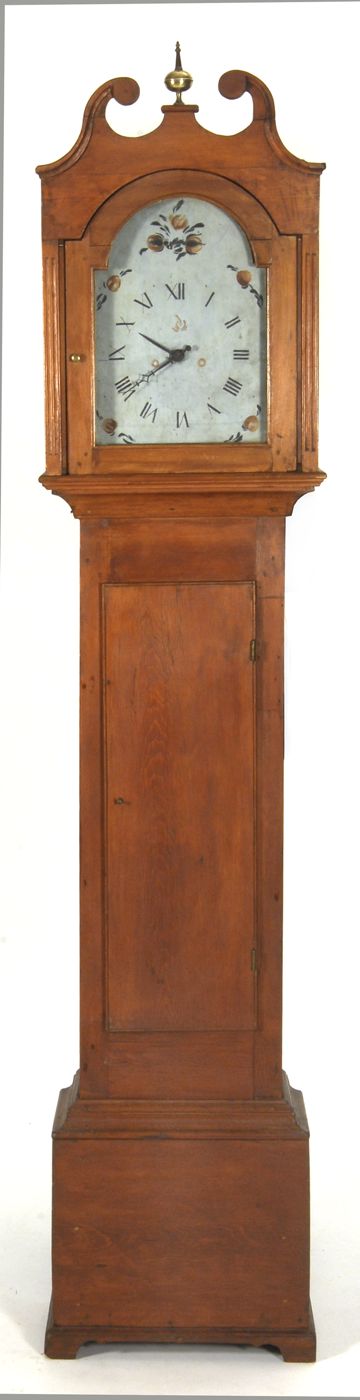 Appraisal: ANTIQUE TALL-CASE CLOCK New England Early th CenturyIn pine Original