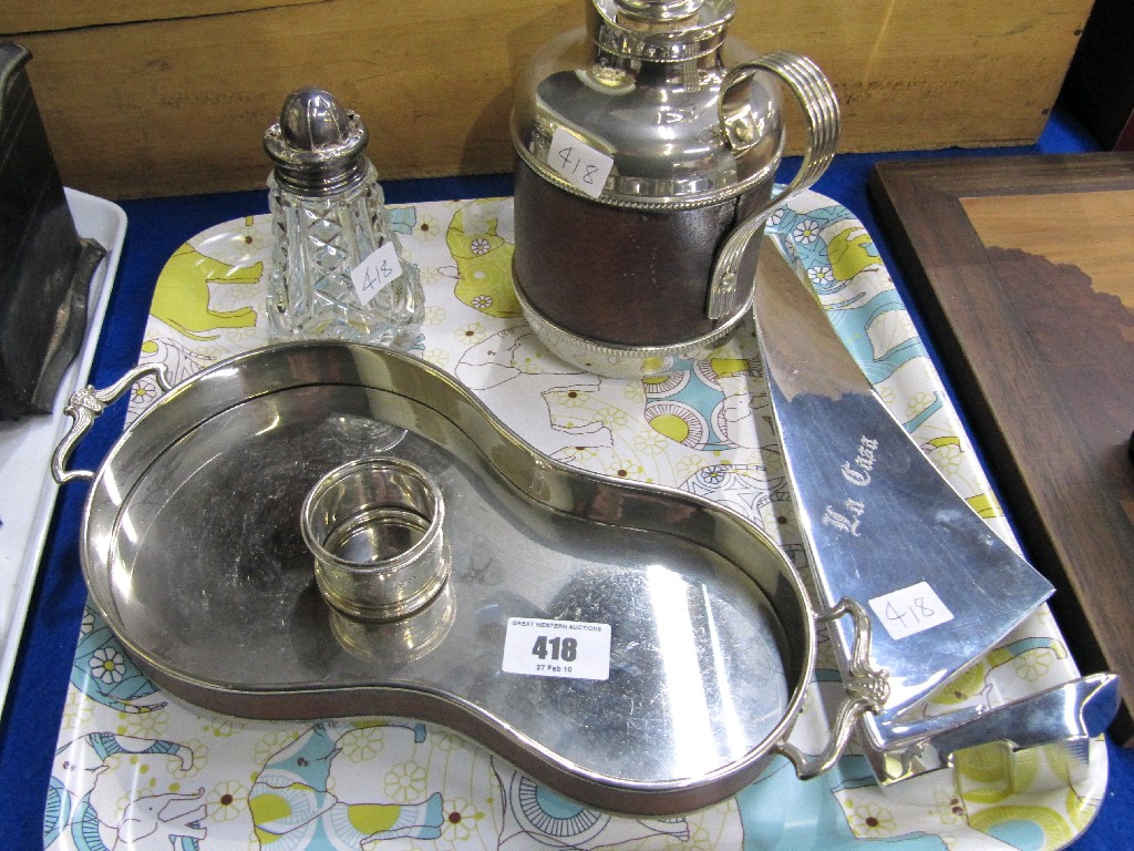 Appraisal: Lot comprising thermos jug castor candle stand and a model