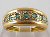 Appraisal: A French hallmarked carat gold emerald and diamond ring size