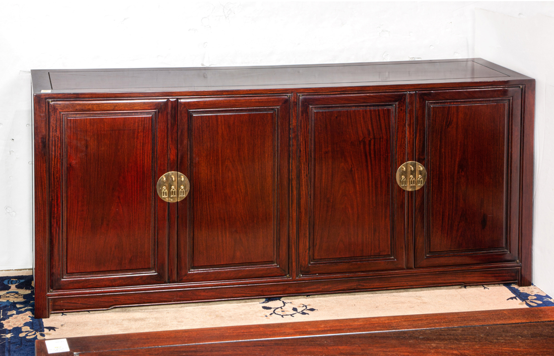 Appraisal: Chinese style hardwood office credenza h x w x d